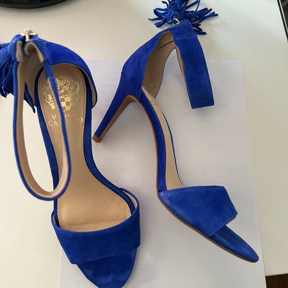 Ankle Strap Suede Sandals with tassel - Picture 4 of 4